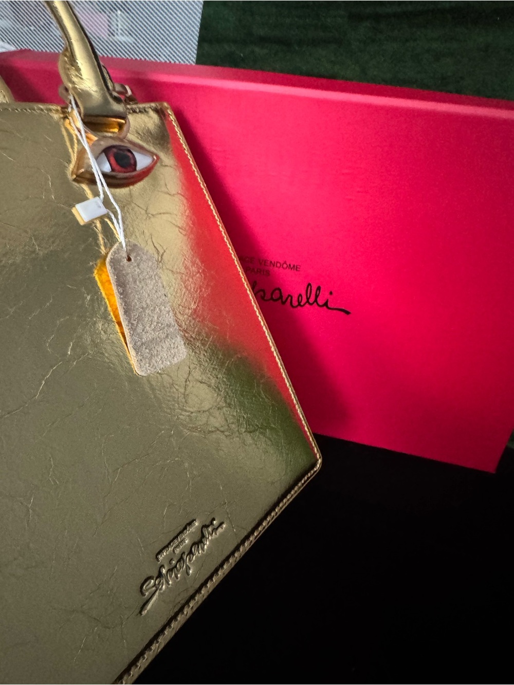 Schiaparelli Inspired Gold Face Anatomy Accent Structured bag - Picture 13 of 13